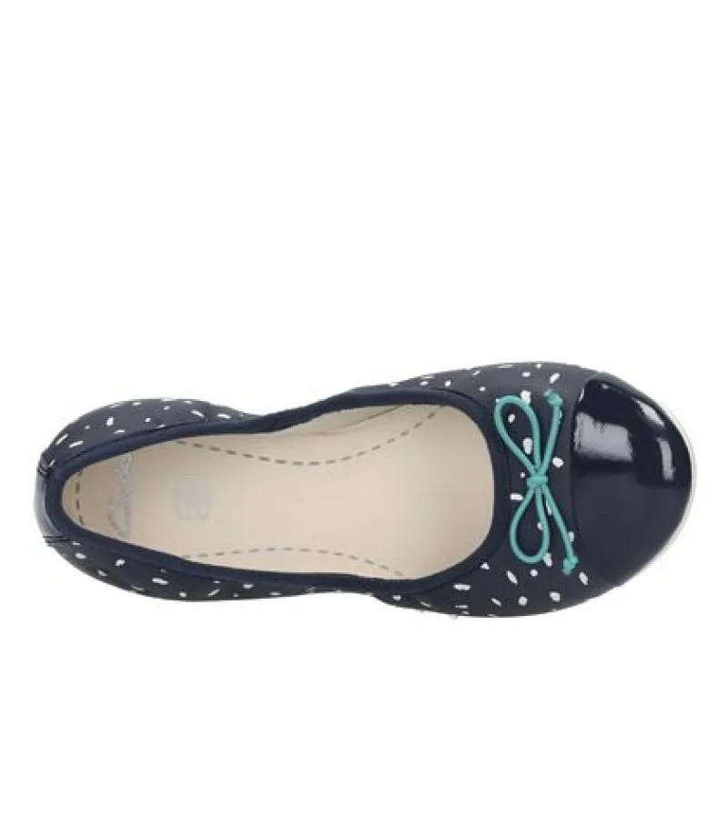 CLARKS - DANCE PUFF JNR NAVY MULTY LEATHER