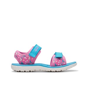 Clarks - Surfing Tide Kid Hot Pink Textile