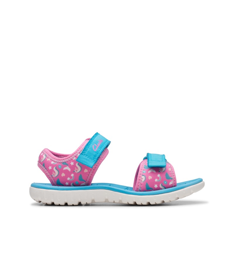 Clarks - Surfing Tide Kid Hot Pink Textile