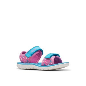 Clarks - Surfing Tide Kid Hot Pink Textile