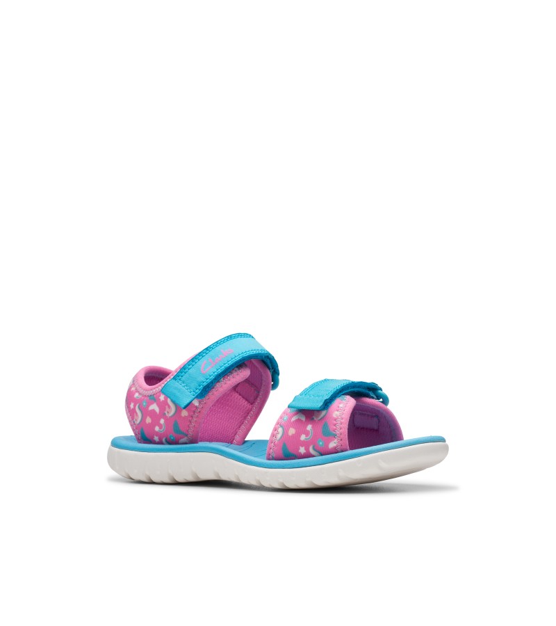 Clarks - Surfing Tide Kid Hot Pink Textile