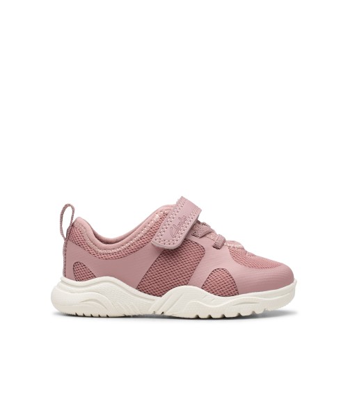 Clarks - Feather Ath Toddler Dusty Pink Textile Clarks - Feather Ath Toddler Dusty Pink Textile