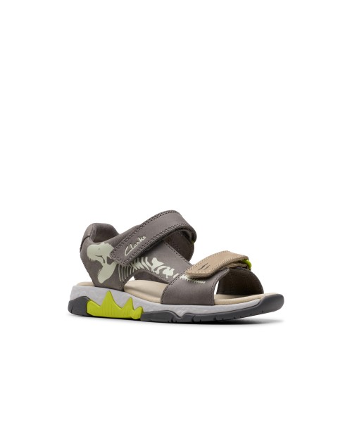Clarks - Spiney Tail Kid Grey Leather Clarks - Spiney Tail Kid Grey Leather