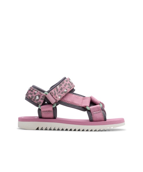 Clarks - Peak Web Kid Pink Print Textile Clarks - Peak Web Kid Pink Print Textile