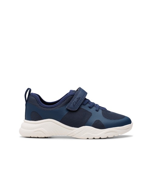 Clarks - Feather Ath Kid Navy Textile Clarks - Feather Ath Kid Navy Textile