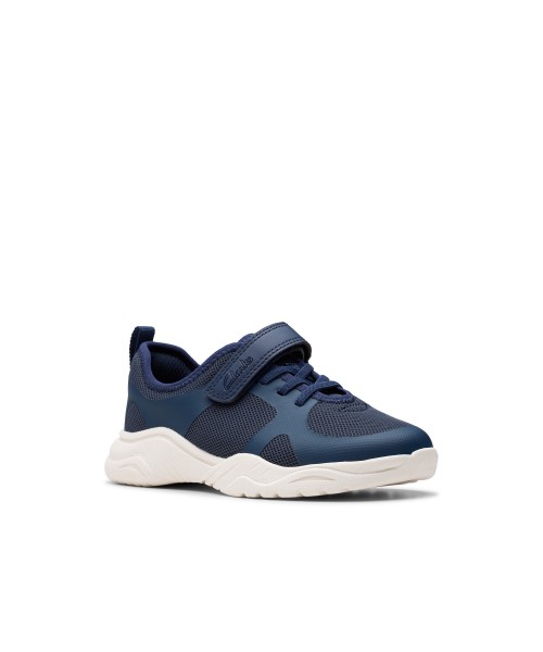 Clarks - Feather Ath Kid Navy Textile Clarks - Feather Ath Kid Navy Textile