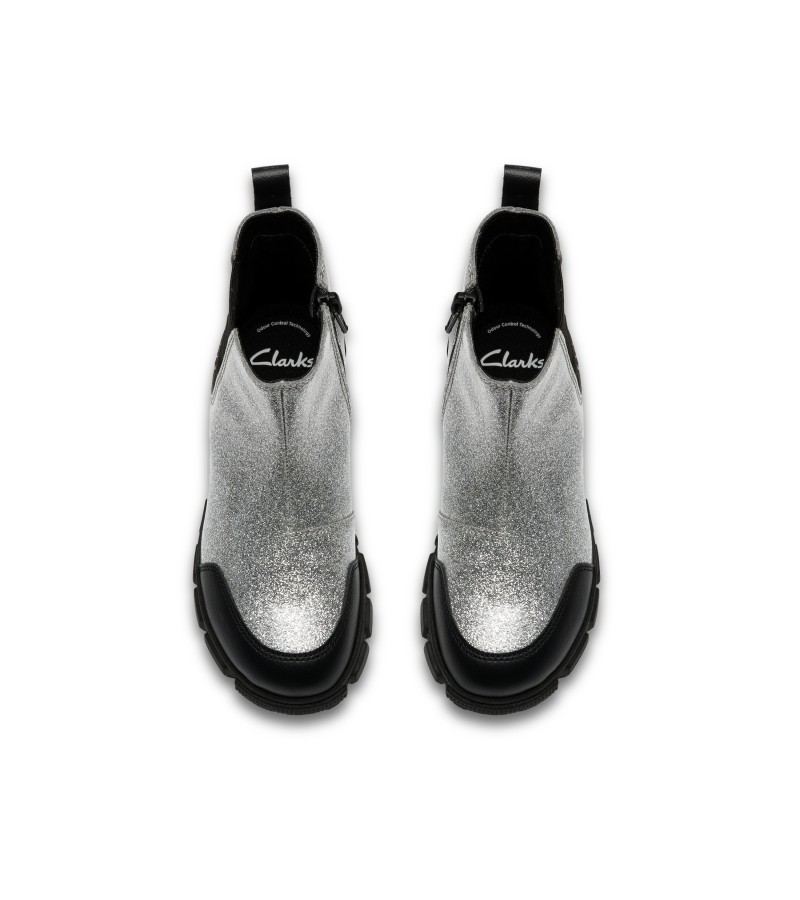 Clarks - Evyn Chelsea Kid Silver Patent
