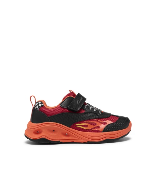 Clarks - Gleam Go Kid Black/Red Clarks - Gleam Go Kid Black/Red