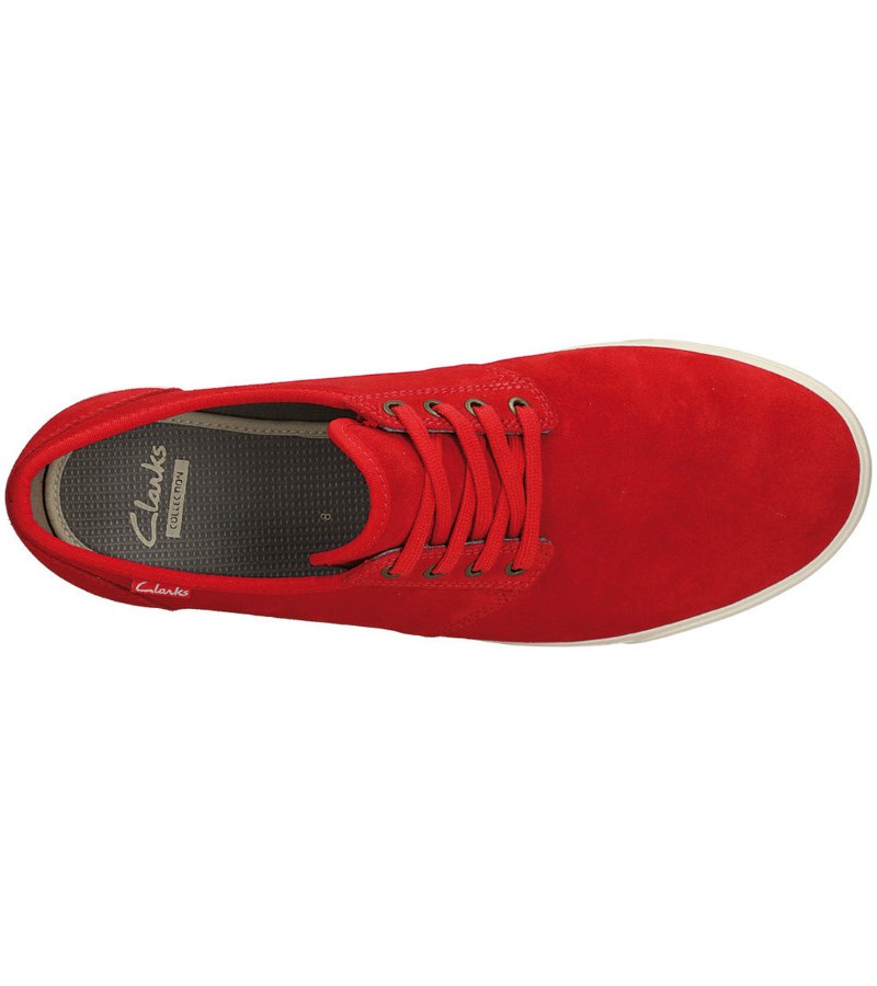 Clarks - Torbay Lace Red Suede Leather
