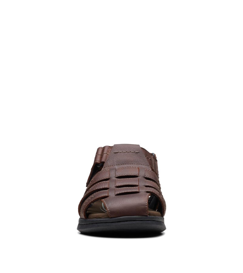 Clarks - Walkford Fish Brown Tumbled Leather