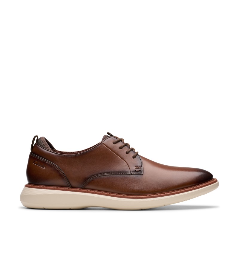 Clarks - Brantin Plain Dark Tan Leather