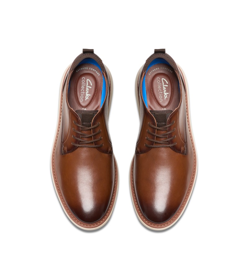 Clarks - Brantin Plain Dark Tan Leather