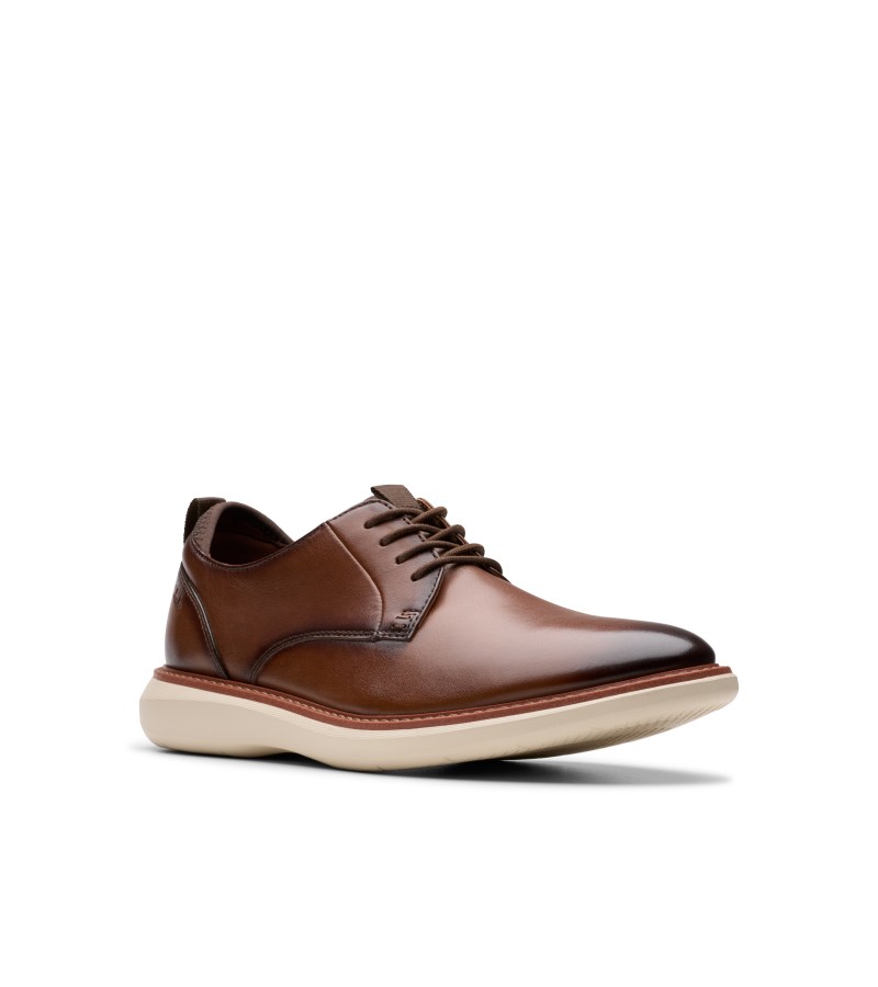 Clarks - Brantin Plain Dark Tan Leather