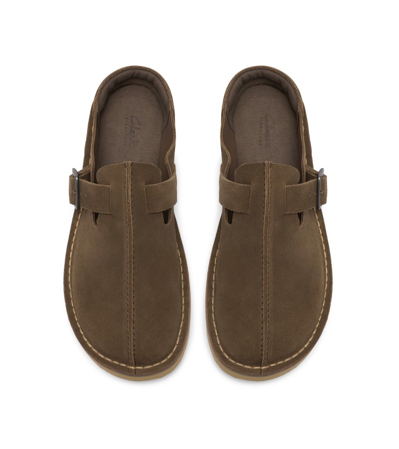 Clarks - Solsbury Mule Khaki Suede