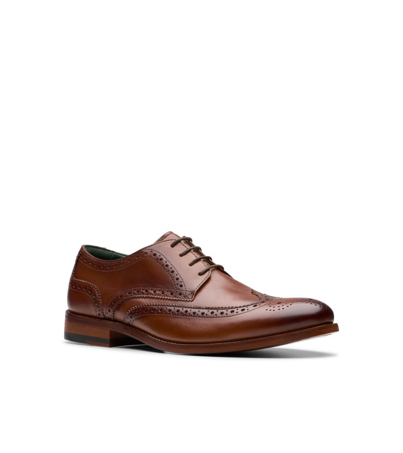 Clarks - Craft James Tip Mid Tan Leather