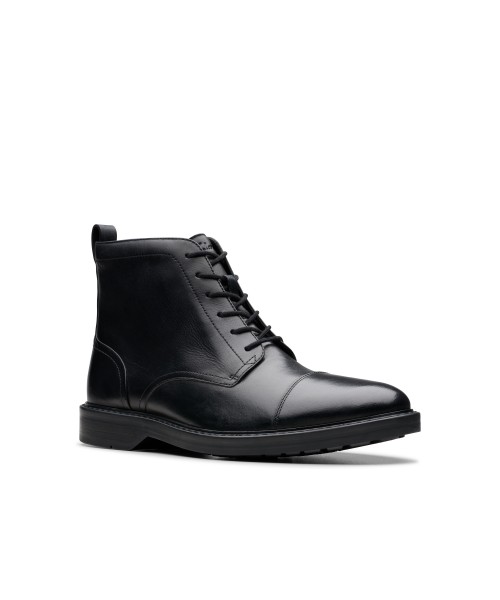 Clarks - Aldwin Cap Black Leather Clarks - Aldwin Cap Black Leather