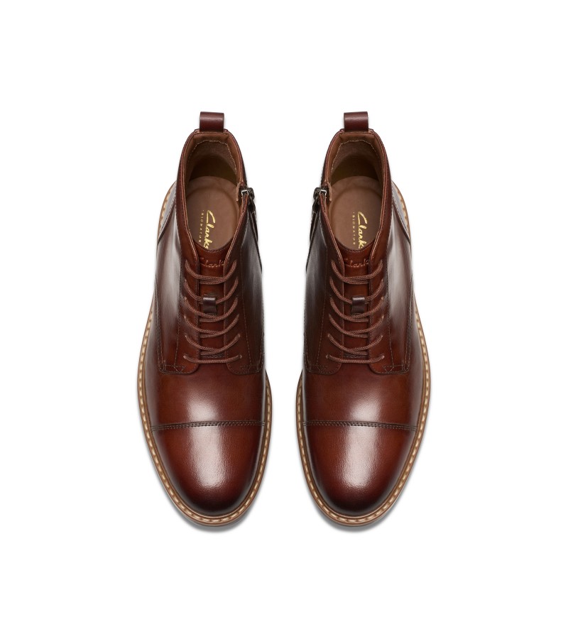 Clarks - Aldwin Cap Mid Tan Leather