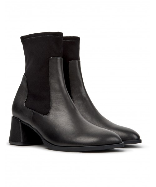 Camper - Kora K400836-001 Black Leather/Textile