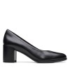 Clarks - Freva55 Court Black Leather