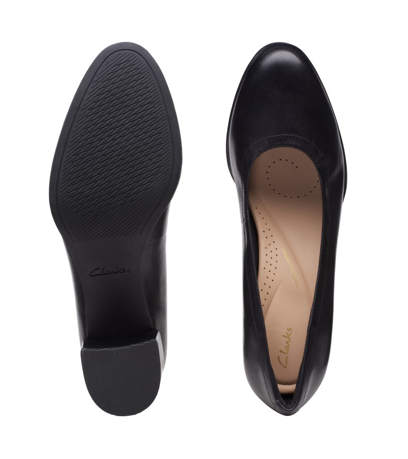 Clarks - Freva55 Court Black Leather