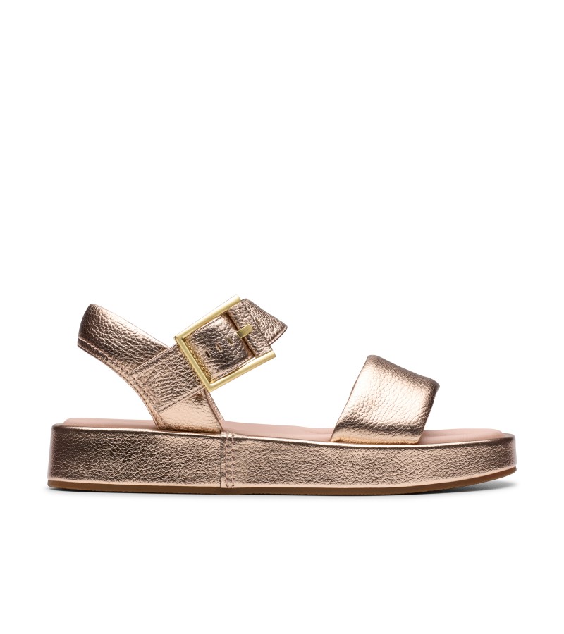 Clarks - Alda Strap Copper Metallic Leather
