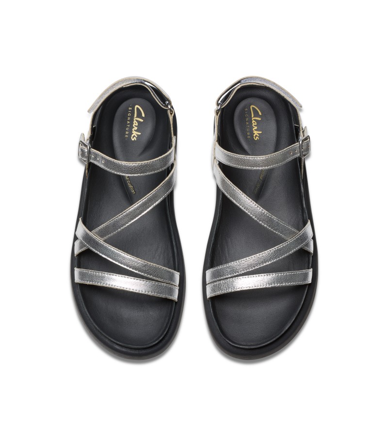 Clarks - Aristella Rose Silver Metallic Leather