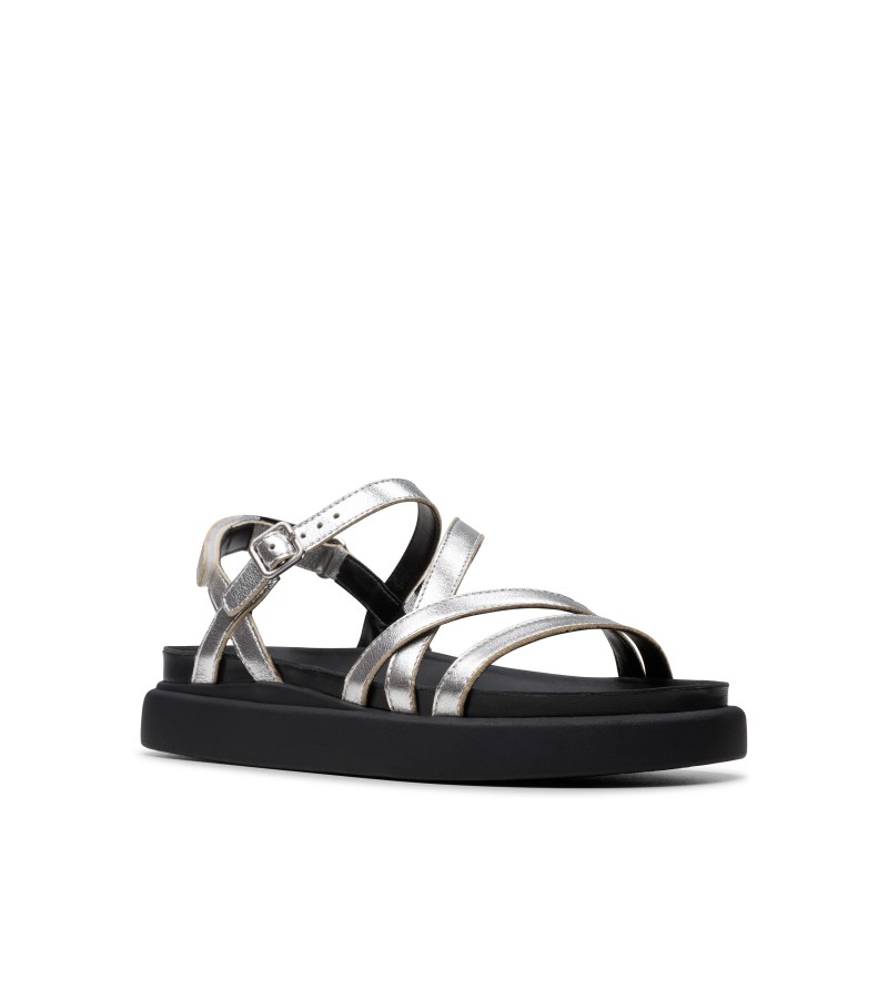 Clarks - Aristella Rose Silver Metallic Leather