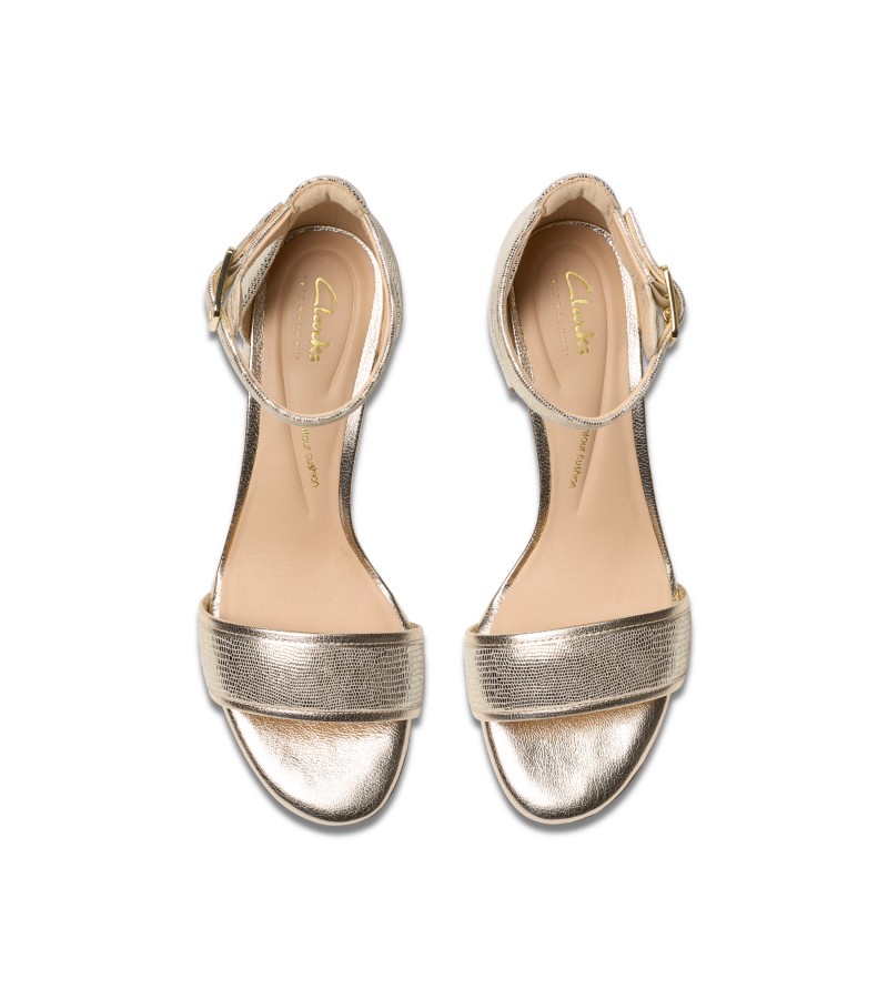 Clarks - Ezoria Mae Champagne Interest Leather