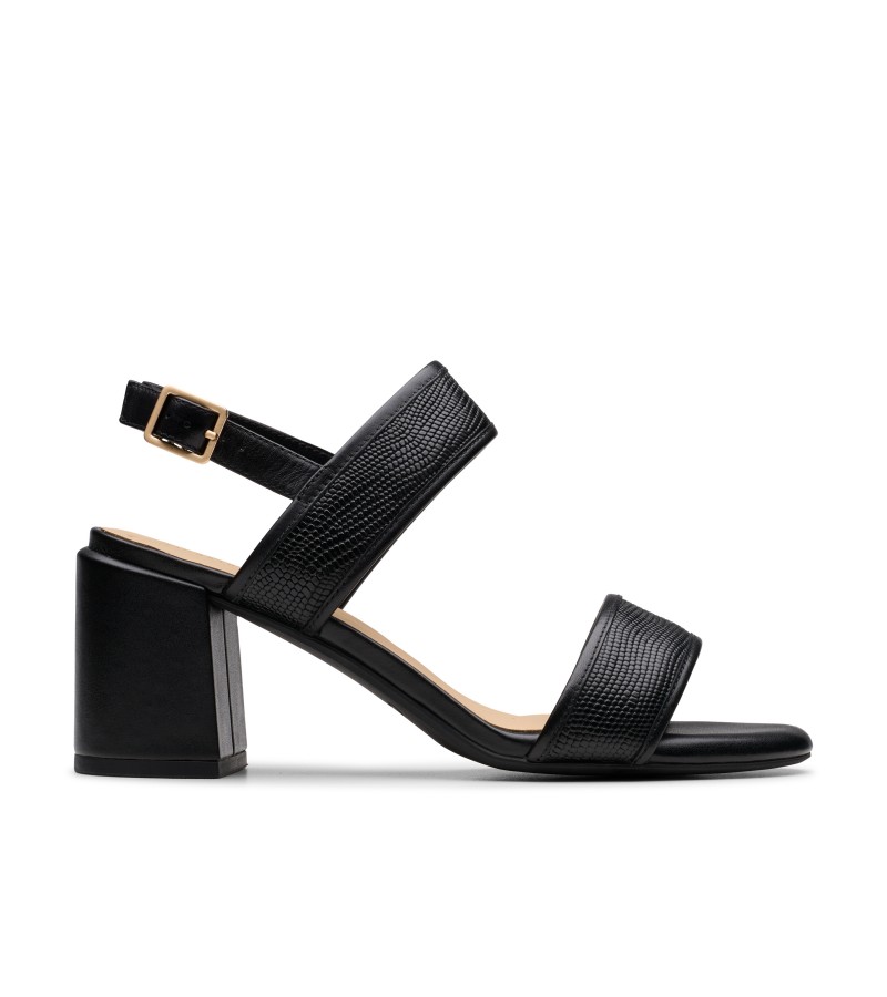 Clarks - Ezoria Sling Black Interest Leather