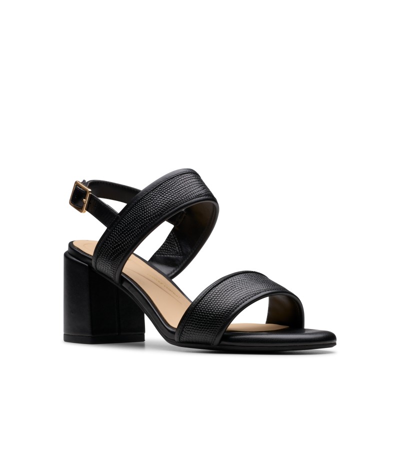Clarks - Ezoria Sling Black Interest Leather