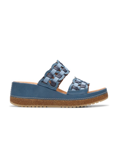 Clarks - Kassanda Mule Blue Combi Leather Clarks - Kassanda Mule Blue Combi Leather