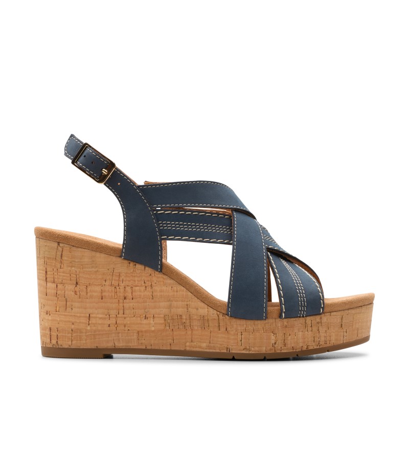 Clarks - Sabina Sling Navy Nubuck