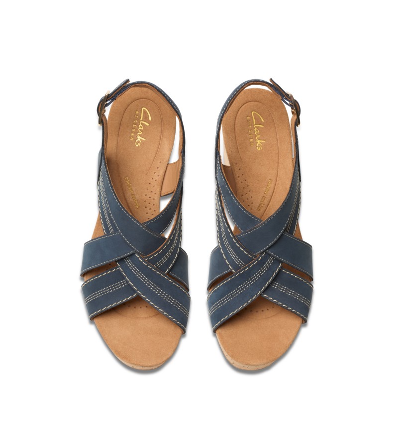 Clarks - Sabina Sling Navy Nubuck