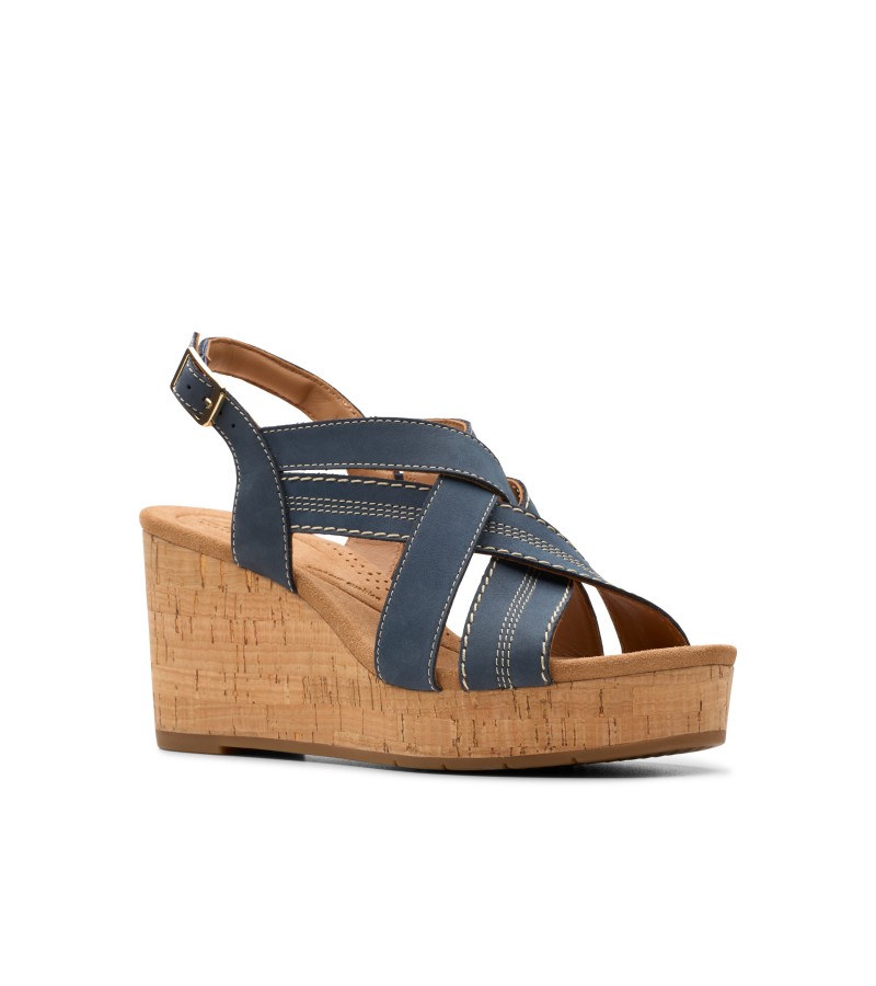 Clarks - Sabina Sling Navy Nubuck