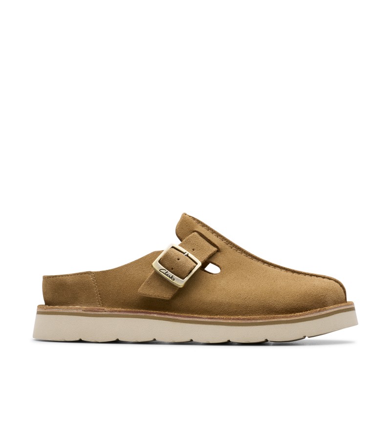 Clarks - Solsbury Mule. Dark Sand Suede