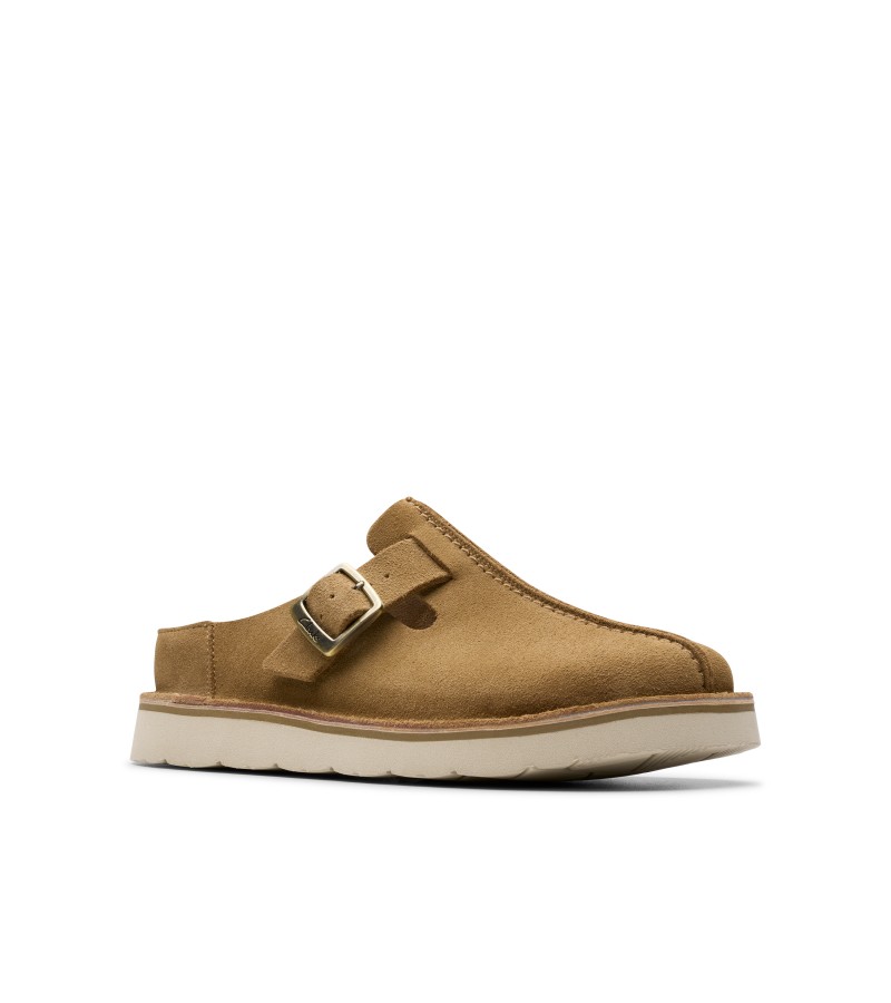 Clarks - Solsbury Mule. Dark Sand Suede