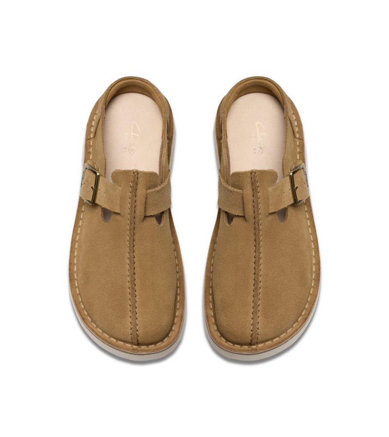 Clarks - Solsbury Mule. Dark Sand Suede