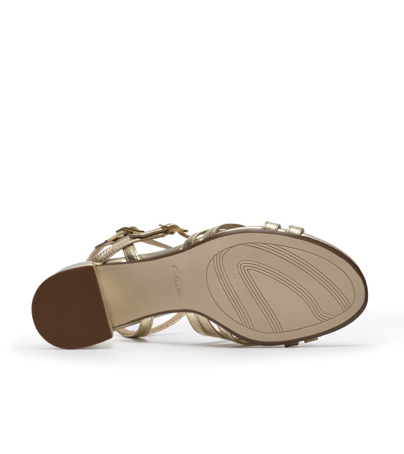 Clarks - Ezoria Strap Gold Leather