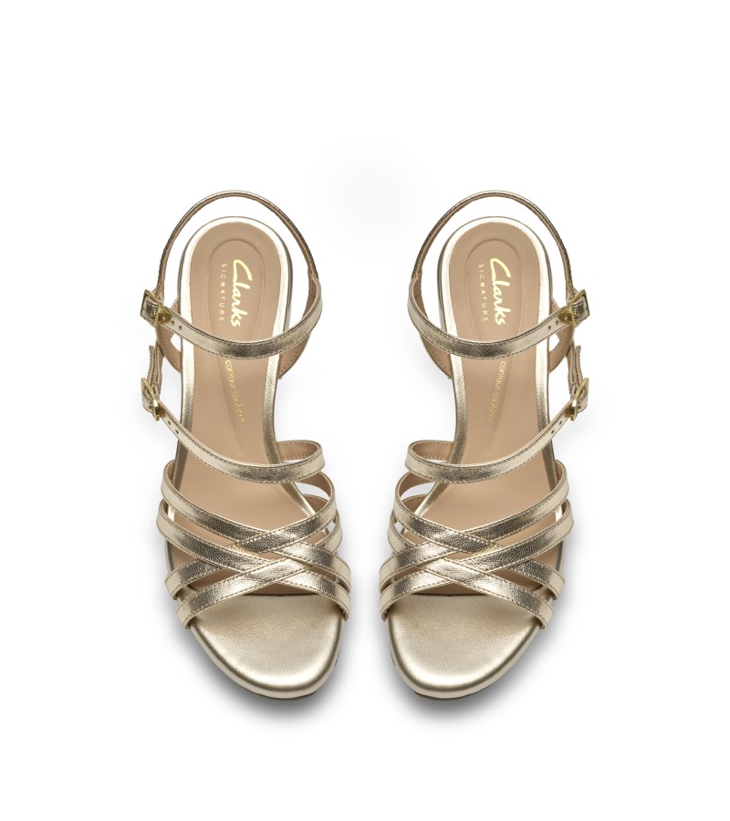 Clarks - Ezoria Strap Gold Leather