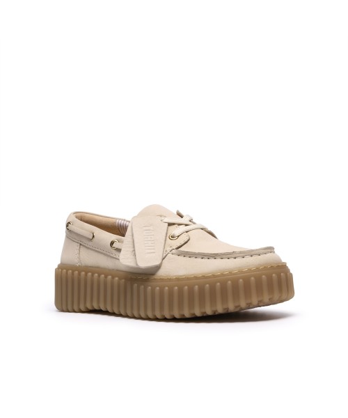 Clarks - Torhill Boat Cream Nubuck