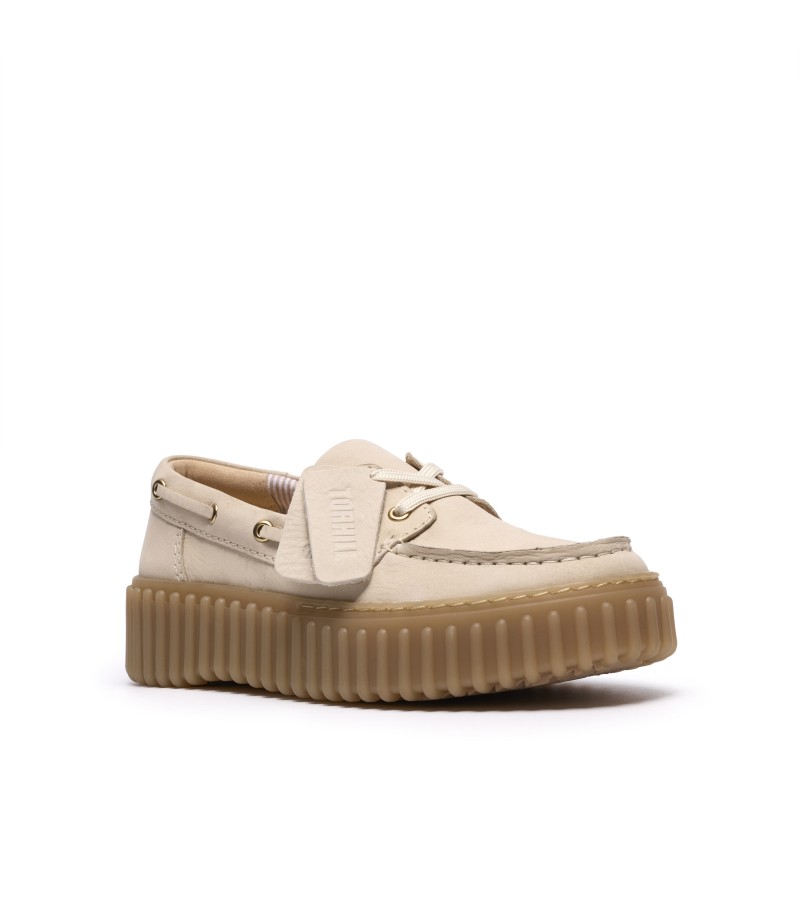 Clarks - Torhill Boat Cream Nubuck