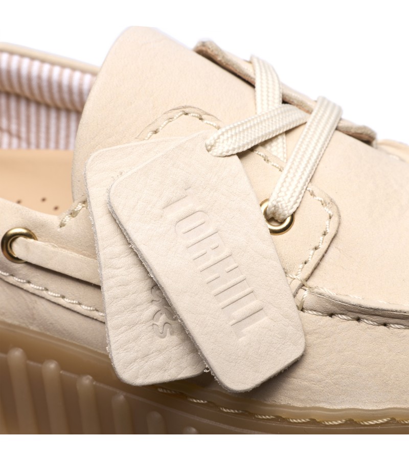 Clarks - Torhill Boat Cream Nubuck