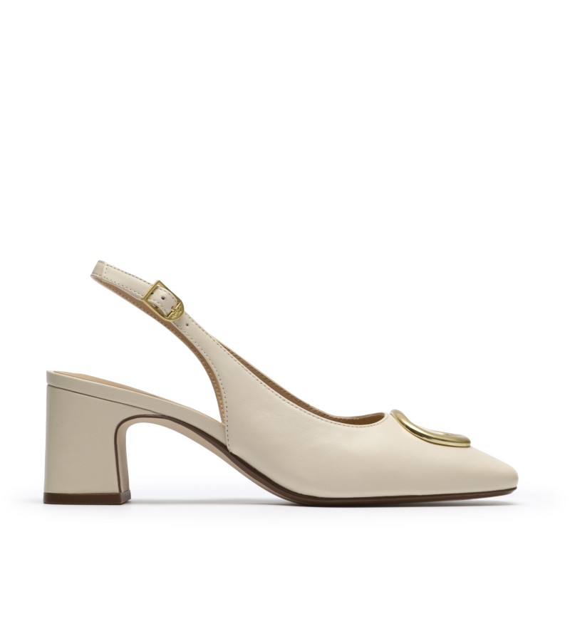 Clarks - Fernie Sling Cream Leather Clarks - Fernie Sling Cream Leather