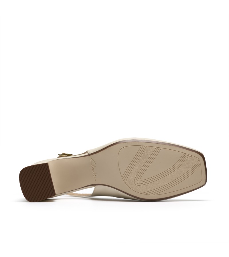 Clarks - Fernie Sling Cream Leather Clarks - Fernie Sling Cream Leather