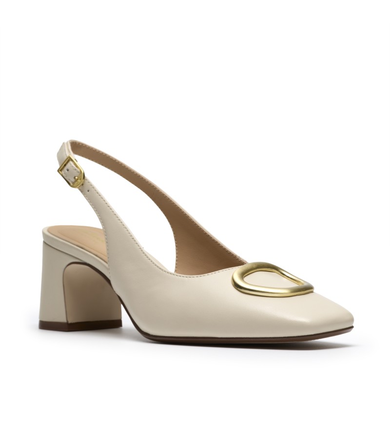 Clarks - Fernie Sling Cream Leather Clarks - Fernie Sling Cream Leather
