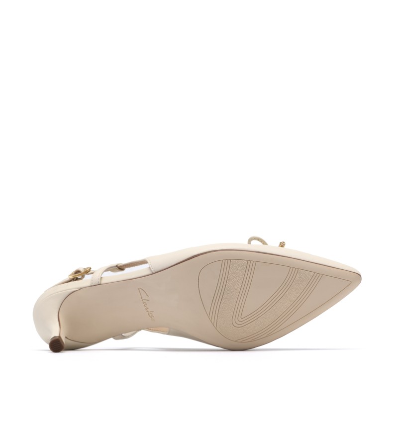 Clarks - Zarey Bow Cream Leather