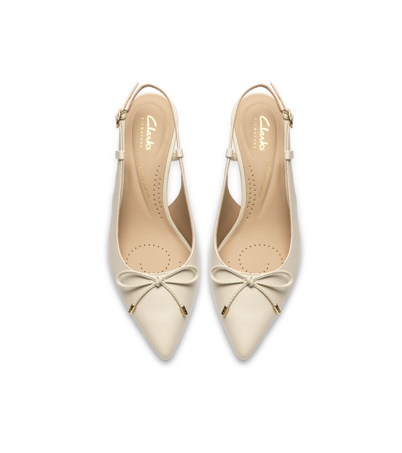 Clarks - Zarey Bow Cream Leather