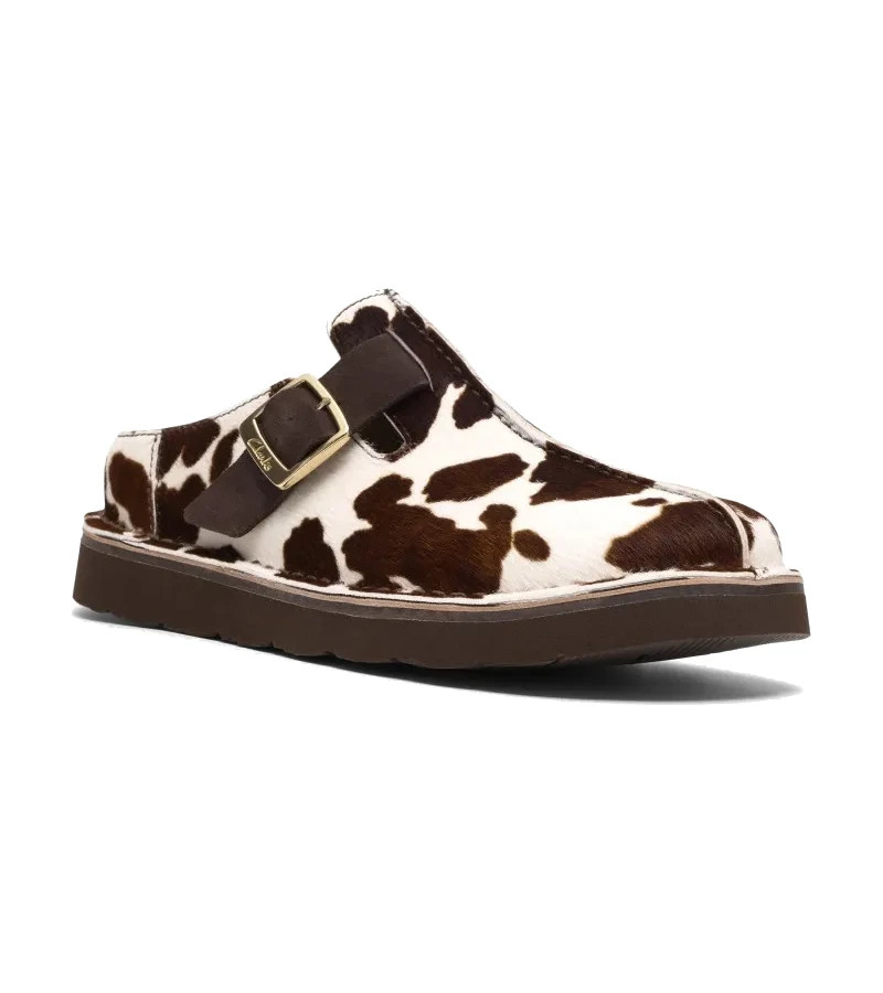 Clarks - Solsbury Mule. Cow Print