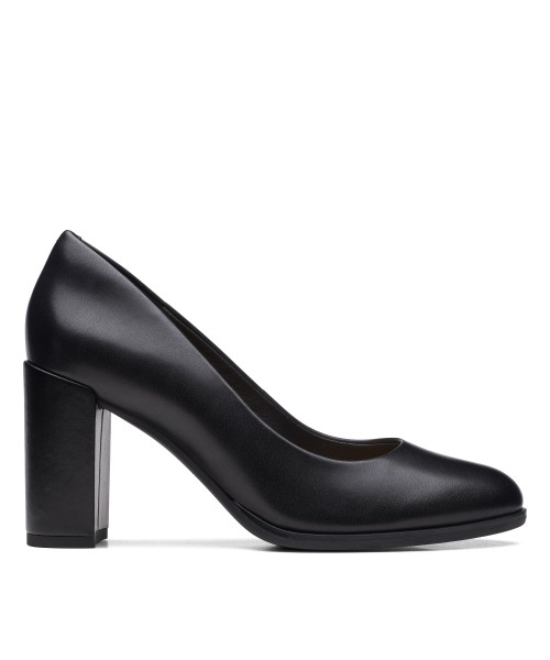 Clarks - Freva85 Court Black Leather Clarks - Freva85 Court Black Leather