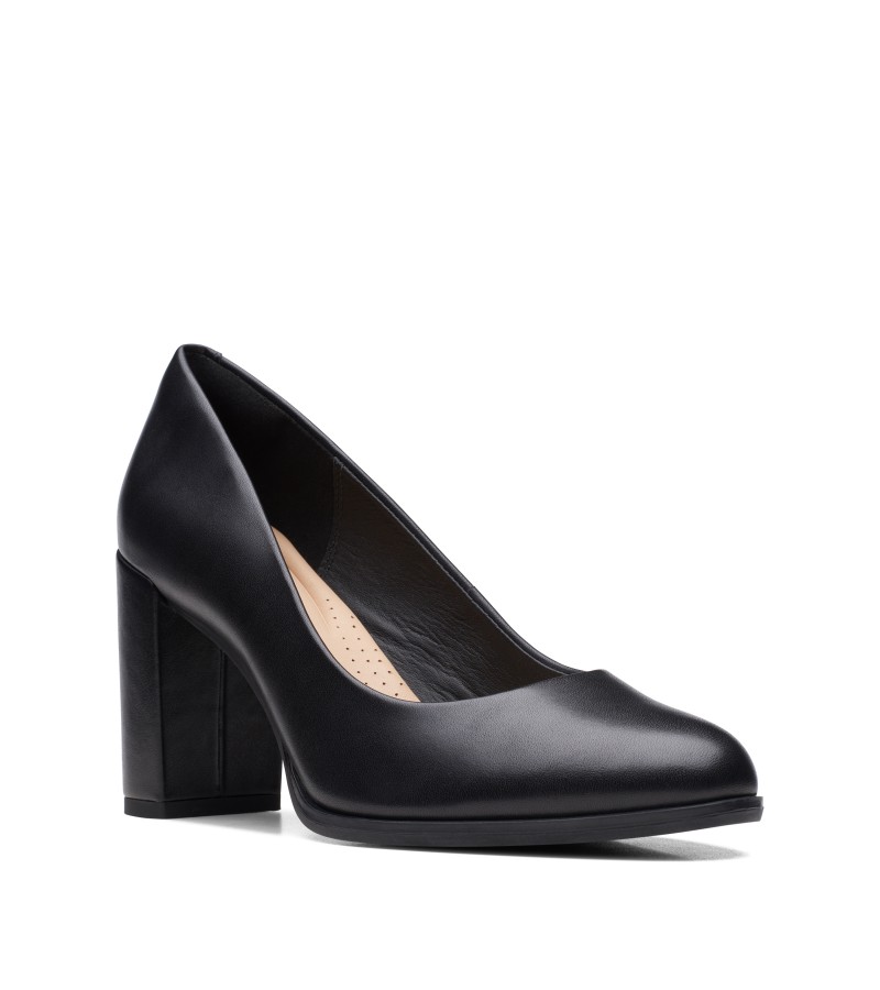 Clarks - Freva85 Court Black Leather